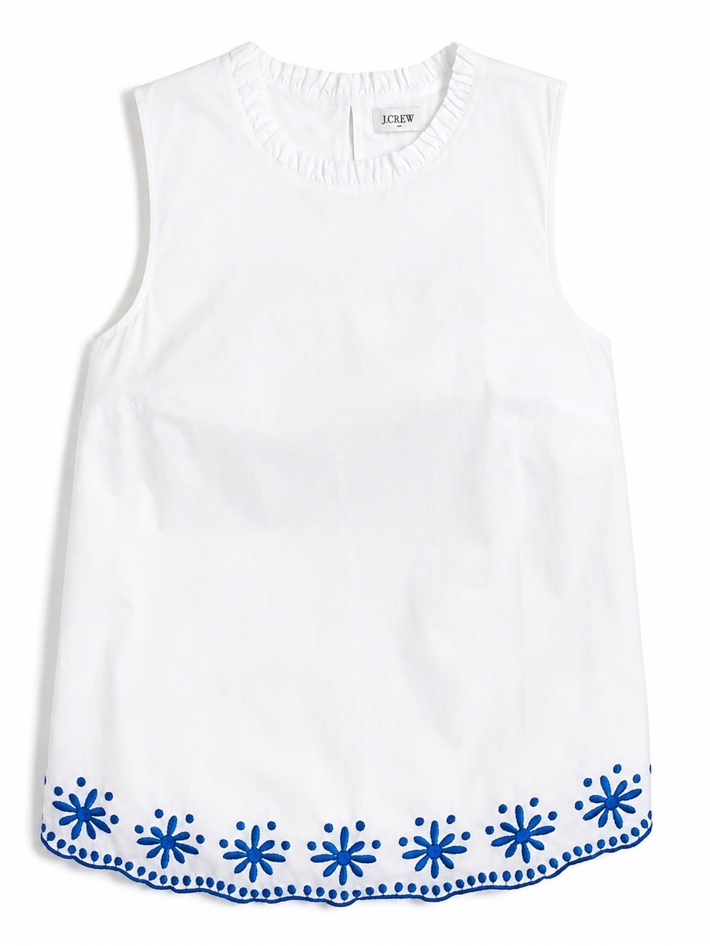 J Crew Factory NWT white embroidered tank, XS